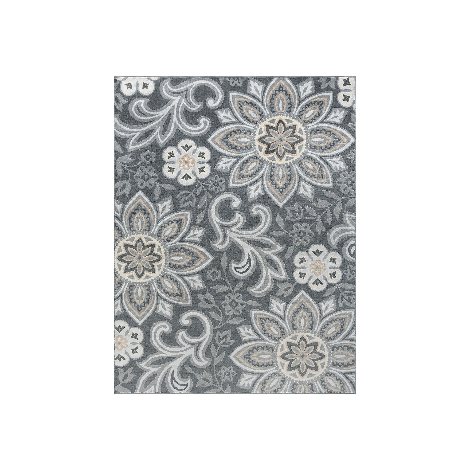 KHL Rugs Piper Floral Rug, Dark Gray