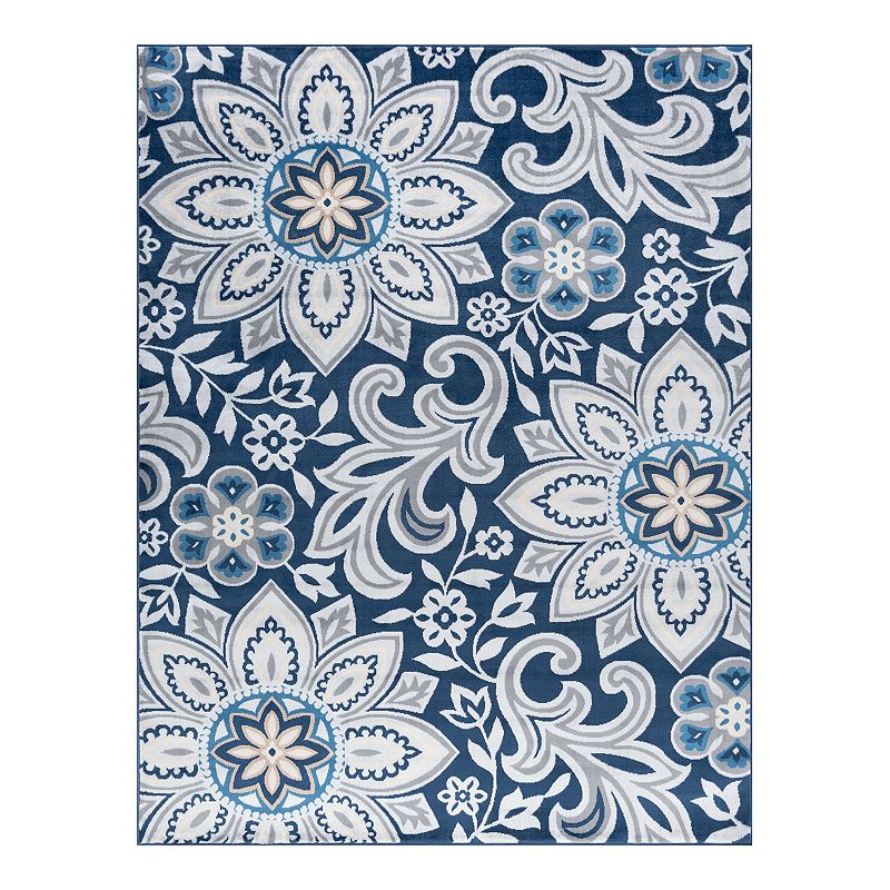 53277517 KHL Rugs Piper Floral Rug, Blue, 2X3 Ft sku 53277517
