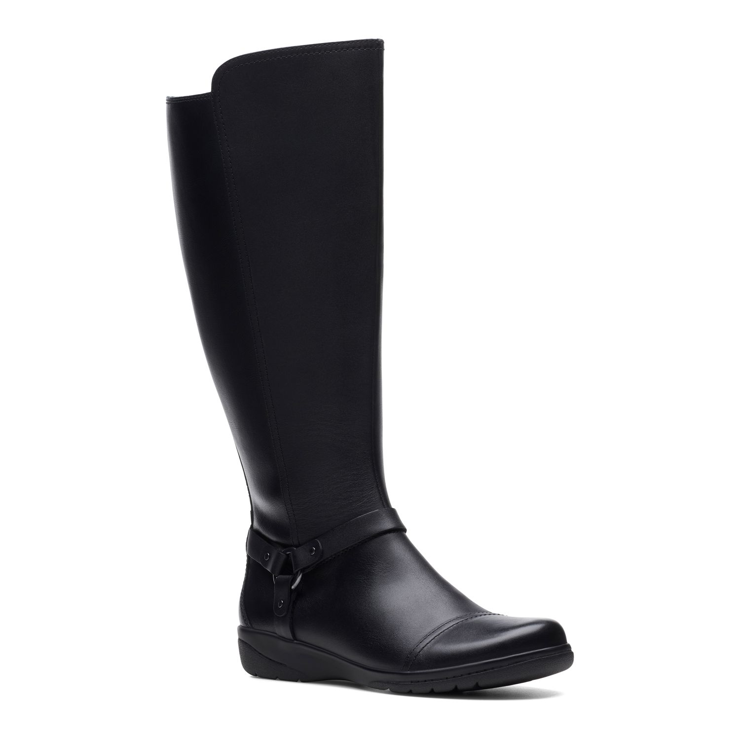 clarks tall black boots