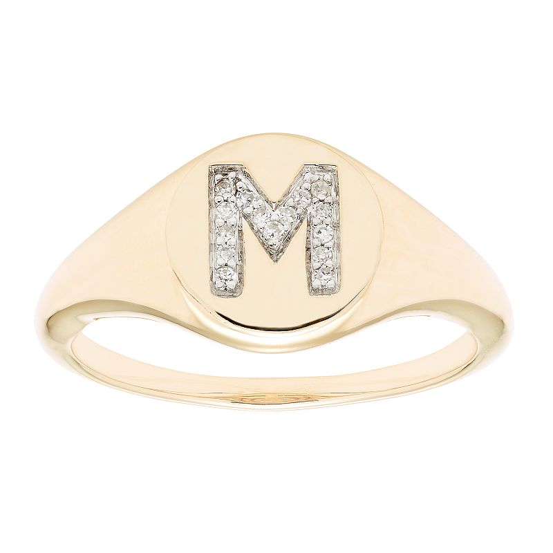 Its Personal 14k Gold Diamond Accent Signet Ring, Womens, Size: 8, White - 17619468 - Jewelry Personalize your look with this stylish 14k gold d sku 17619468
