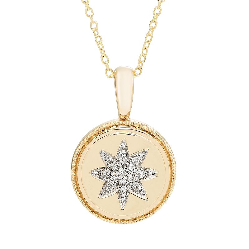 Its Personal 14k Gold Diamond Accent Starburst Pendant Necklace, Womens,