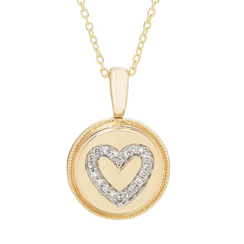 Its Personal 14k Gold Diamond Accent Heart Pendant Necklace, Womens, Siz