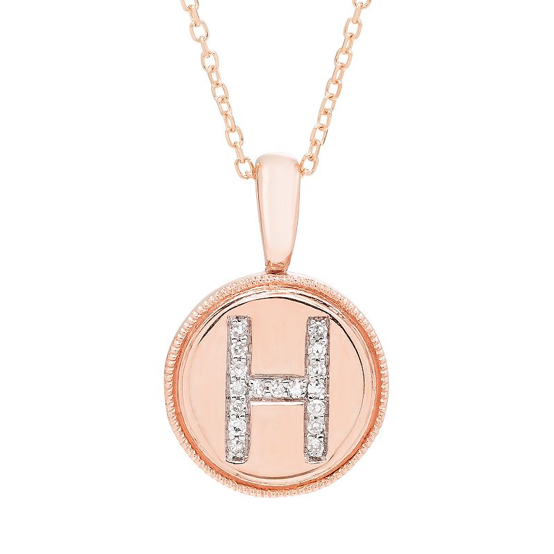 Its Personal 14k Gold Diamond Accent Signet Pendant Necklace, Womens, Si