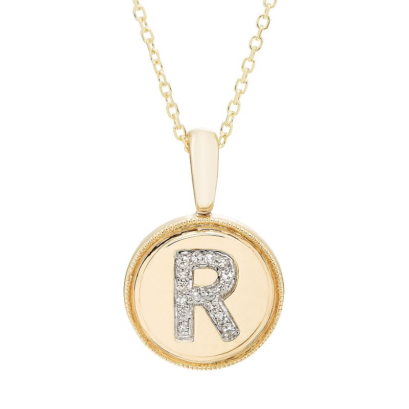 17890524 Its Personal 14k Gold Diamond Accent Signet Pendan sku 17890524