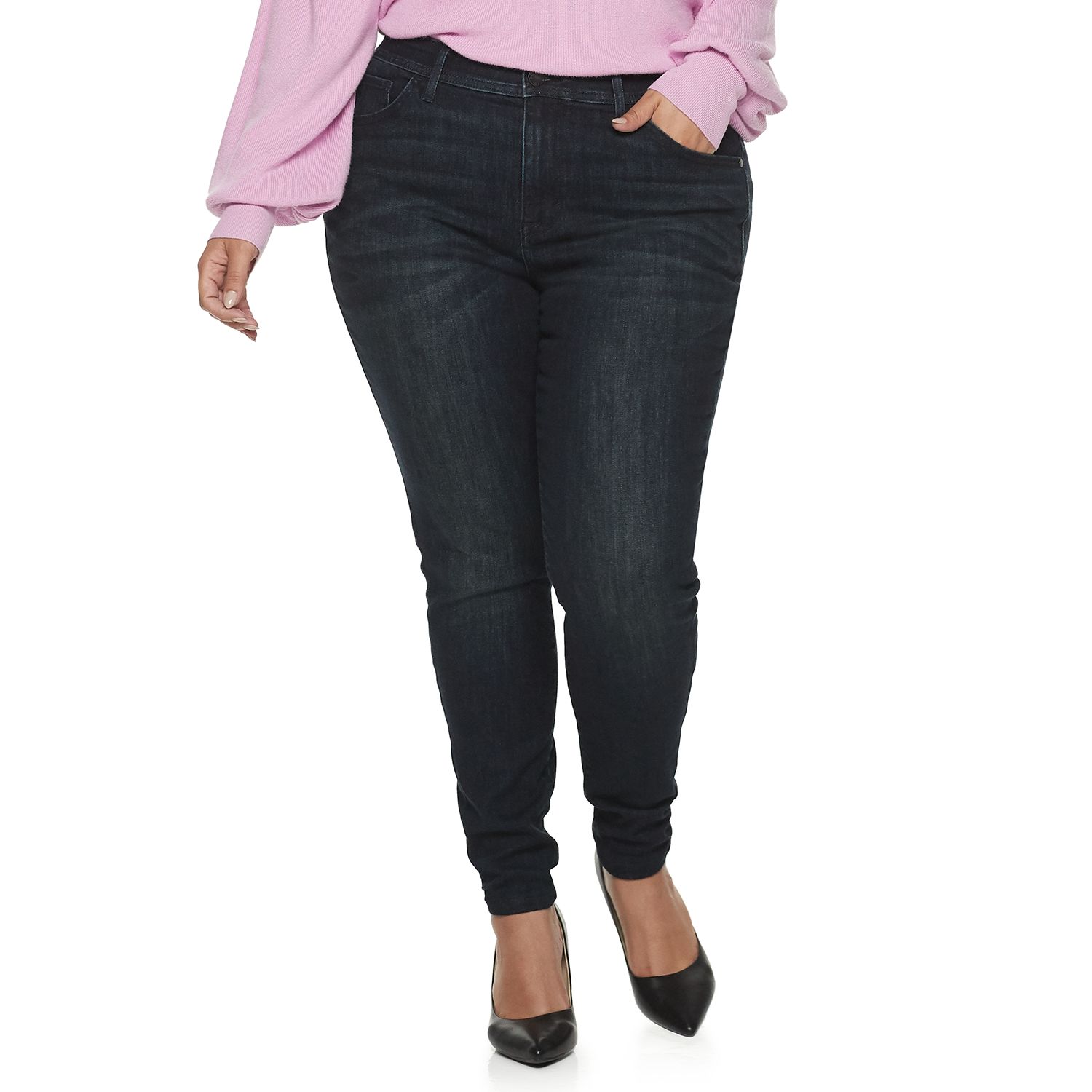 plus size gray jeans