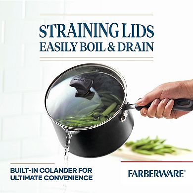 Farberware® Cookstart 3-qt. Aluminum DiamondMax Nonstick Straining Saucepan
