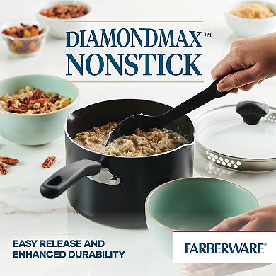 Farberware® Cookstart 3-qt. Aluminum DiamondMax Nonstick Straining Saucepan