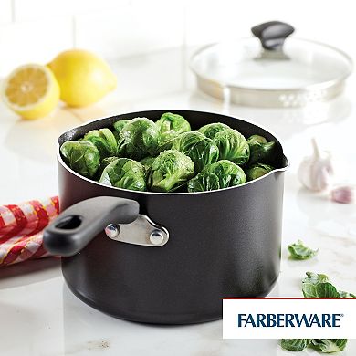 Farberware® Cookstart 3-qt. Aluminum DiamondMax Nonstick Straining Saucepan