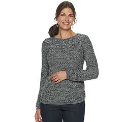 Women's Croft & Barrow® Cable Boatneck Sweater