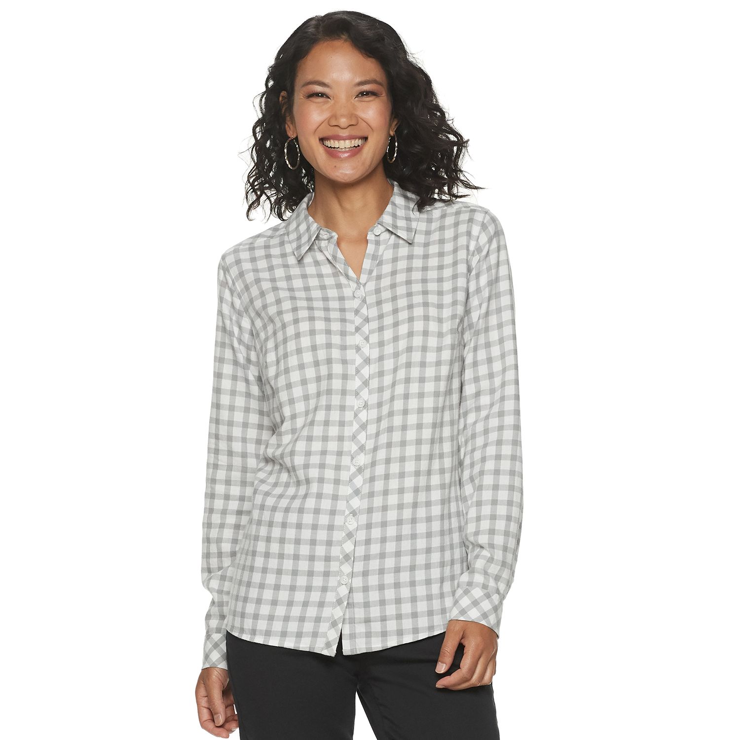 womens white flannel shirt