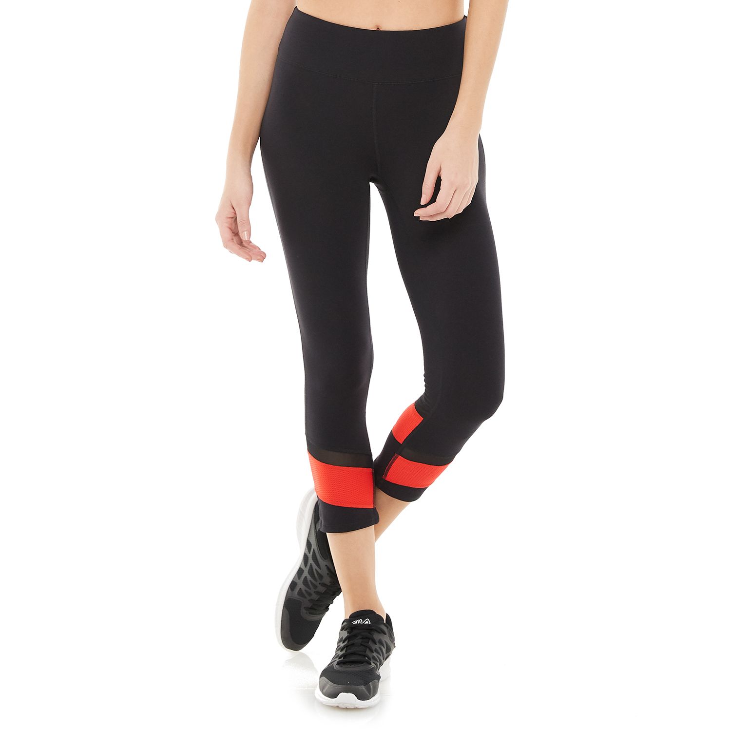 fila sport mesh printed yoga capris