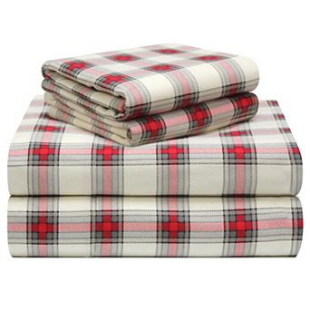 Pointehaven Plaid Flannel Sheet Set