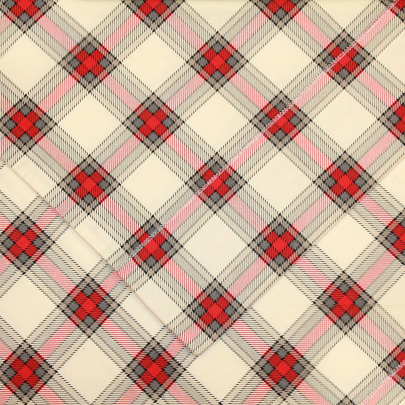 38762381 Pointehaven Plaid Flannel Sheet Set, Multicolor, T sku 38762381