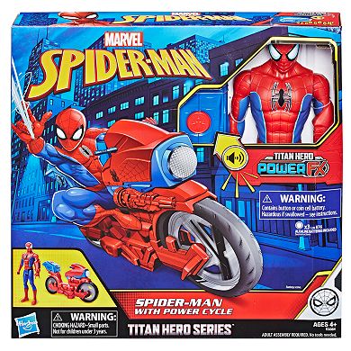 Spider-Man Titan Hero Series Spider-Man Figure with Power FX Cycle by Hasbro