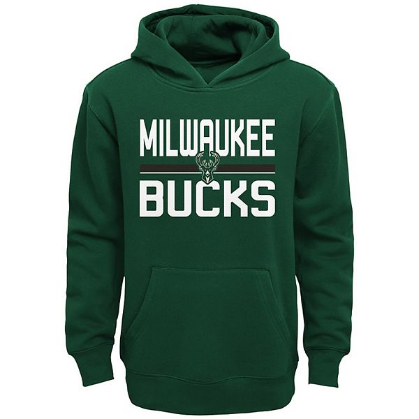 Mitchell and Ness Women's Milwaukee Bucks Black Logo Sweatshirt, Small