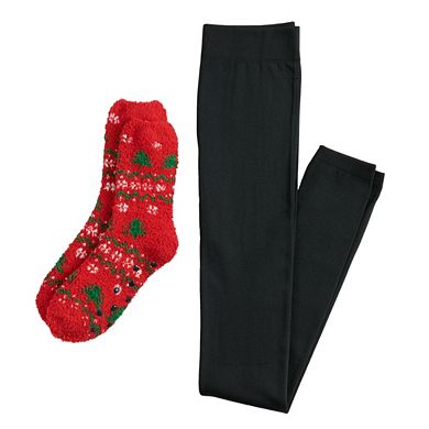 Women's Sonoma Goods For Life® Cozy Leggings & Fuzzy Socks Set