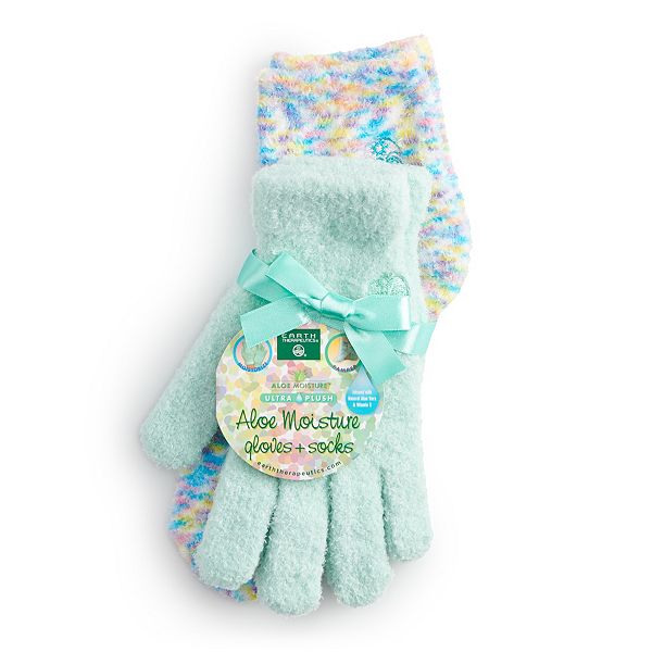 Earth Therapeutics Aloe Moisture Gloves & Socks Set Confetti / Celedon