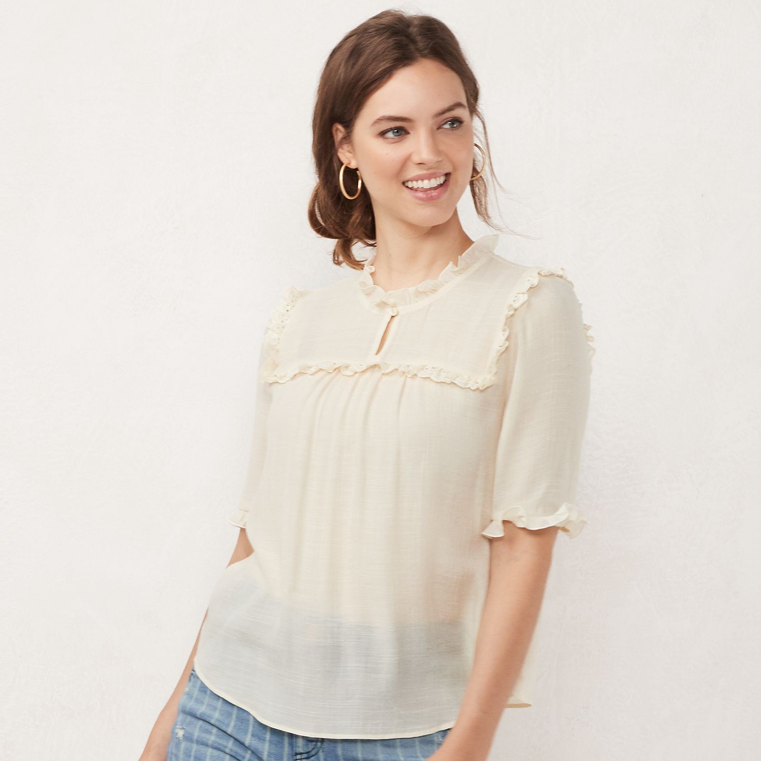 womens ruffle blouse