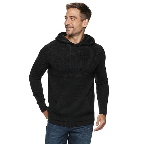 Men's Xray Textured Pull Over Hood Sweater