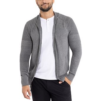 Men's Xray Zip-Up Sweater With Stand-Up Collar