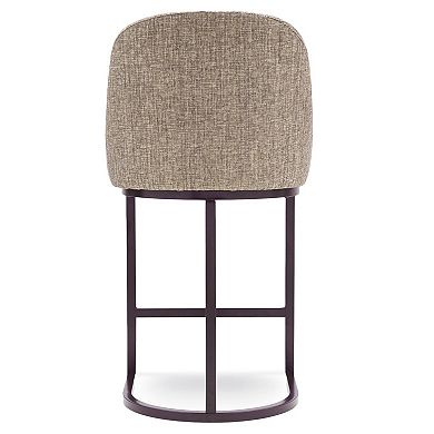 Leick Furniture Barrelback Linen Counter Stool Set