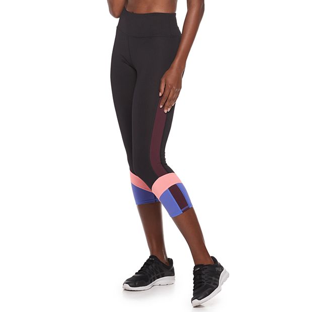 NWT Women's FILA SPORT Colorful Reflective High-Waisted Capri Leggings  MSRP: $40