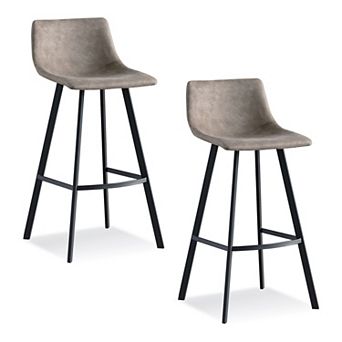 Leick Furniture Matte Black & Gray Bar Stool Set