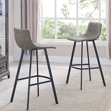 Leick Furniture Matte Black & Gray Bar Stool Set
