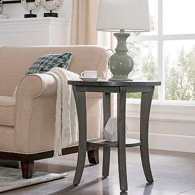 Leick Furniture Rustic Wire Brushed Round Side Table