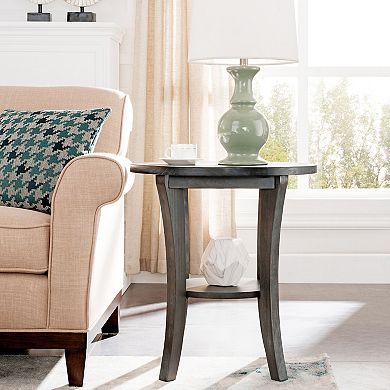 Leick Furniture Rustic Wire Brushed Round Side Table