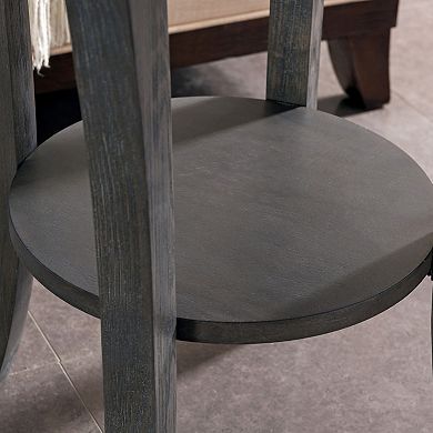 Leick Furniture Rustic Wire Brushed Round Side Table