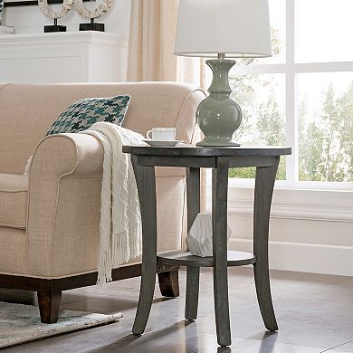 Leick Furniture Rustic Wire Brushed Round Side Table