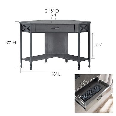 Leick Furniture Chisel & Forge Corner Computer Desk