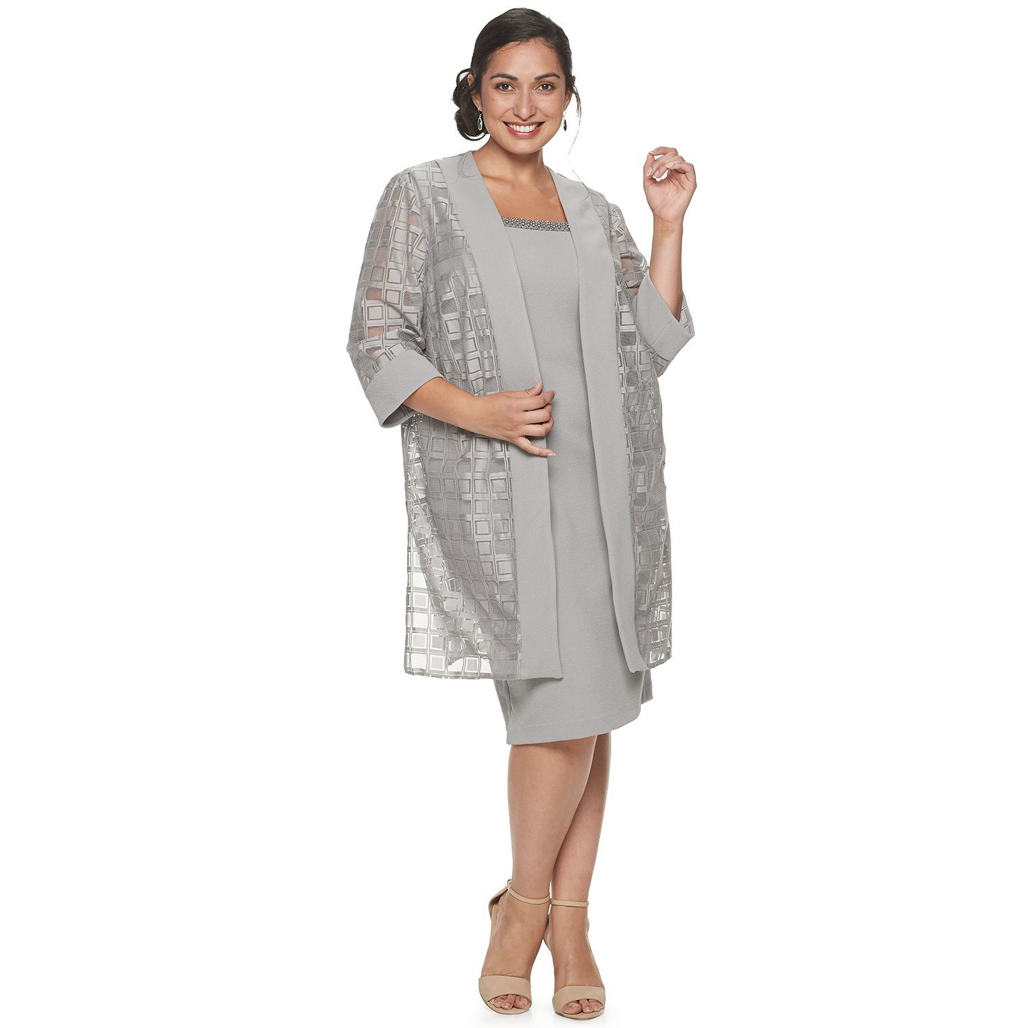 mother of the bride silver dresses plus size