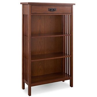 Leick Furniture Mission Oak Bookcase with Drawer