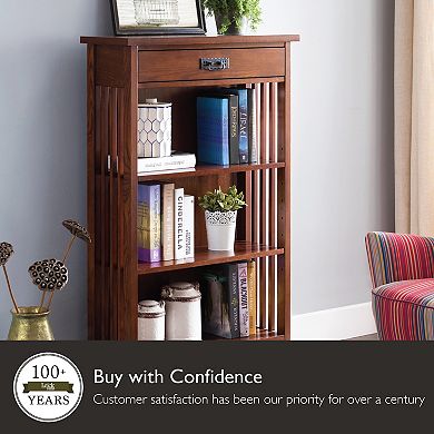 Leick Furniture Mission Oak Bookcase with Drawer