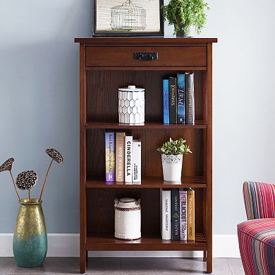 Leick Furniture Mission Oak Bookcase with Drawer
