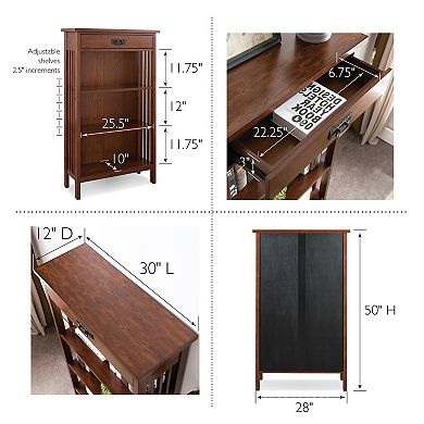 Leick Furniture Mission Oak Bookcase with Drawer