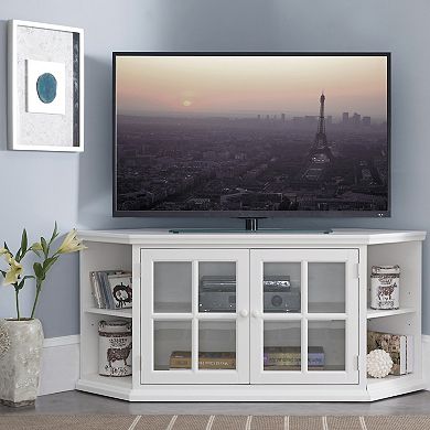 Leick Furniture Cottage White 56" Corner TV Console