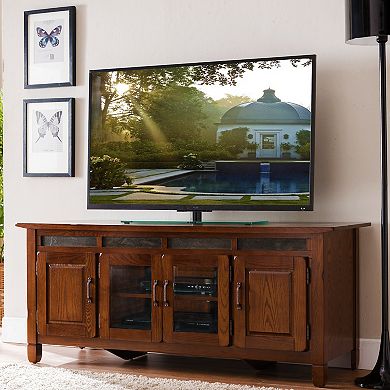 Leick Furniture Rustic Oak 60" TV Console with Slate