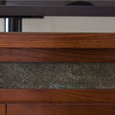 Leick Furniture Rustic Oak 60" TV Console with Slate