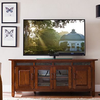 Leick Furniture Rustic Oak 60" TV Console with Slate