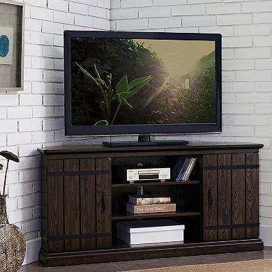 Leick Furniture Rustic Oak 55" Corner TV Console