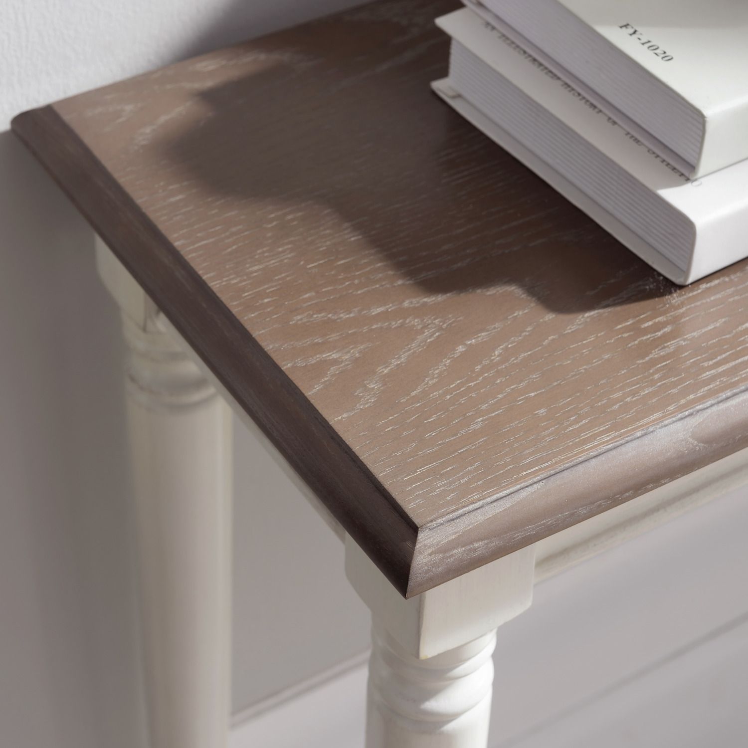 Leick Home Console Da Ingresso In Legno - Base In Metallo Oro Satinato, Design Salvaspazio, Bianco - 2