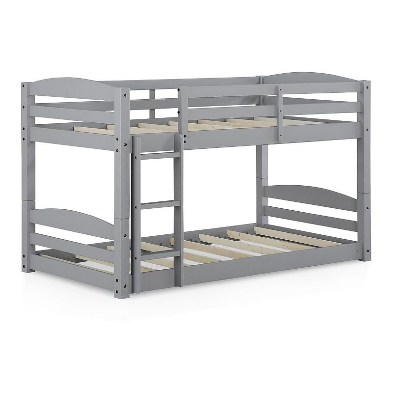 Dorel Living Sierra Twin Floor Bunk Bed in Gray