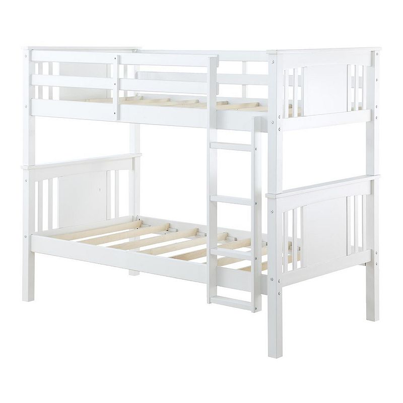 Dorel Living DL7519W DHP Dylan Twin Size Bunk Bed for Kids with Ladder White