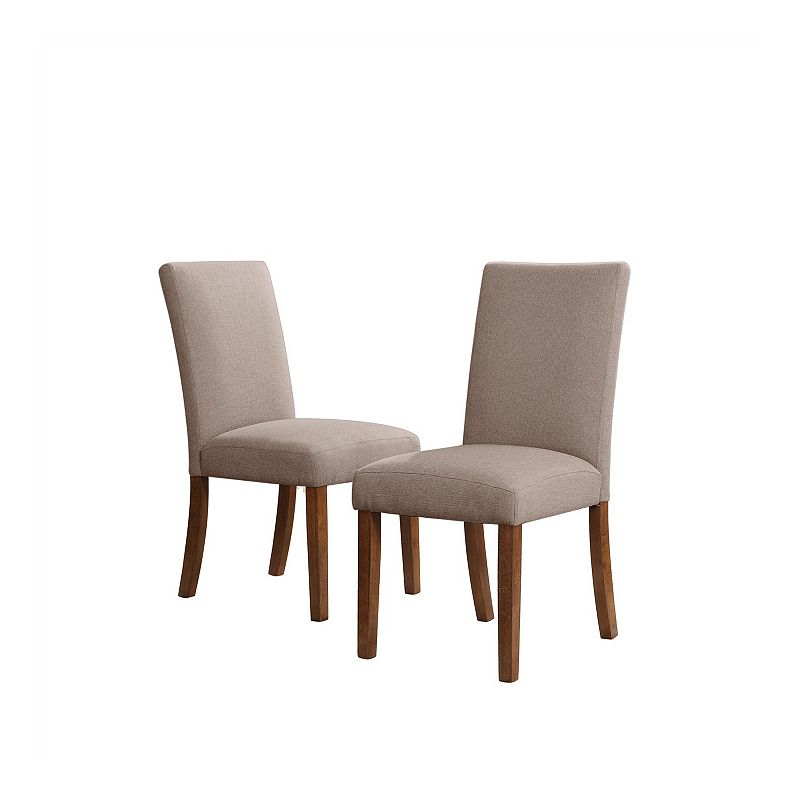 Dorel Living Linen Parsons Chair Set, Beig/Green