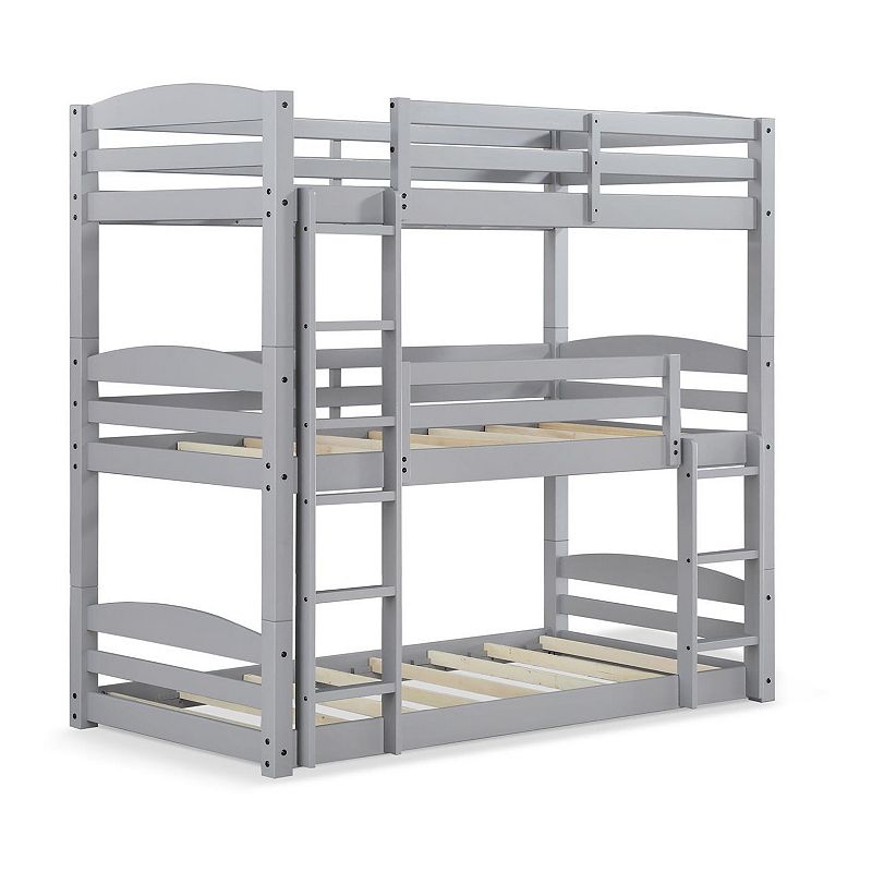 Dorel Living Sierra Triple Floor Bunk Bed, Grey, Twin