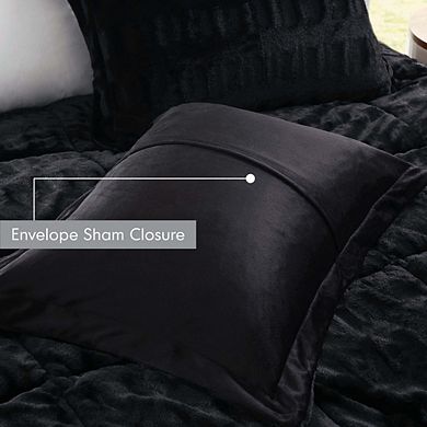 Madison Park Margot Luxury Back Print Long Fur Comforter Set