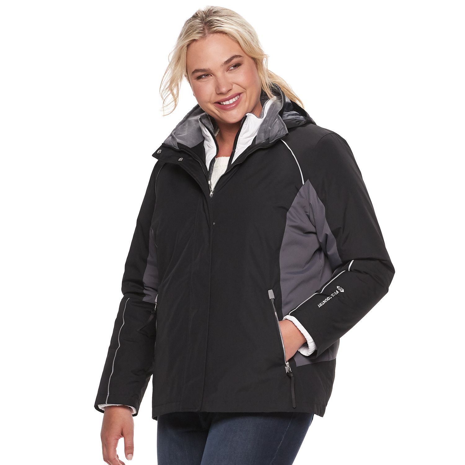 free country hooded water resistant heavyweight puffer jacket